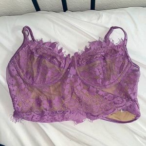 Purple lace crop top
